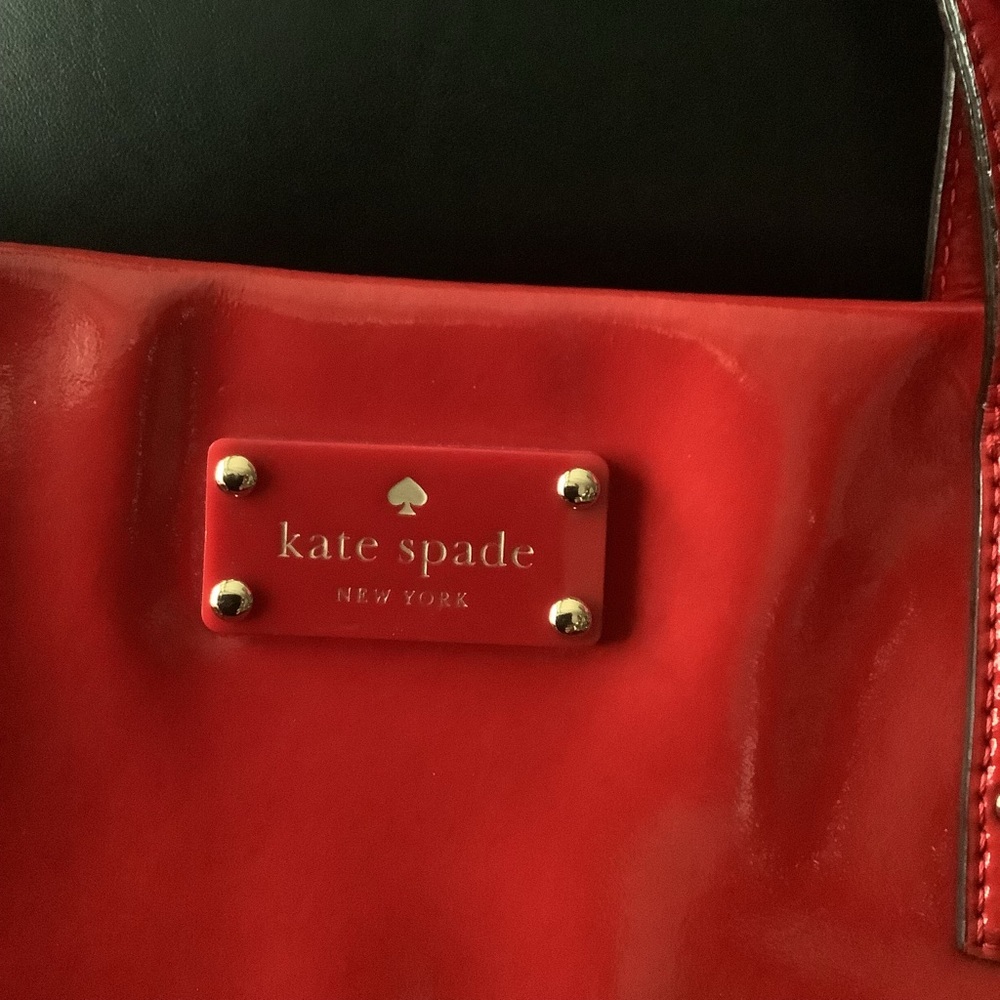 Kate Spade Red Patent Leather Tote Bag - Picture 9 of 12